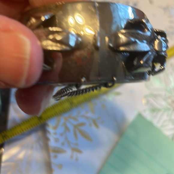 Old Flea Market silver locks down with chain and push button mechanism 48grams - Picture 3 of 10